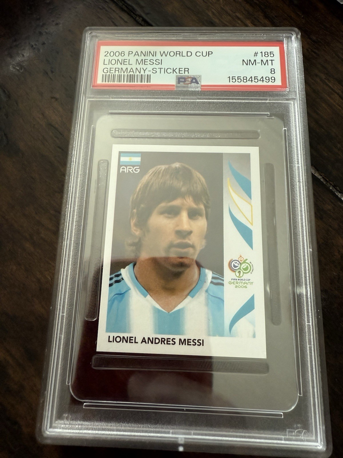2006 Panini World Cup Album Stickers Lionel Messi Lionel Andres Messi #185 PSA 8