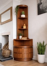 Tall Nathan Corner Teak Drinks Cabinet Vintage Retro Mid Century Cocktail Corner