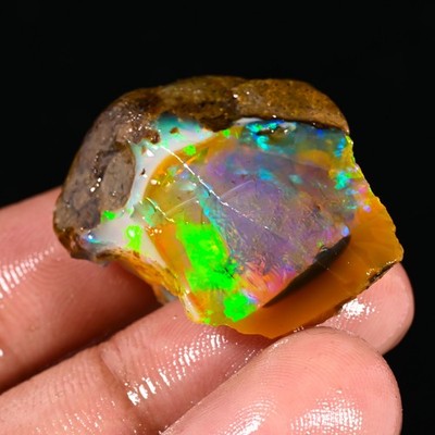 Natural Oil Rough 43.65 Carat Fancy Opal Ethiopian Raw, Fire Opal Gemstone