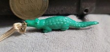 Vintage Celluloid Green Alligator gumball charm prize jewelry