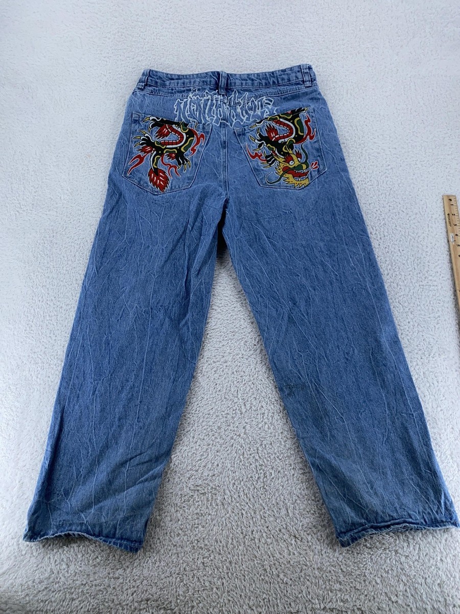 Ninth Hall Ambush Jeans ACTUAL 32x28 Dragon Embroidered Denim 