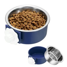 Crate Dog Bowl, Removable Stainless Steel Pet Cage Hanging Anti-Overturn Food...