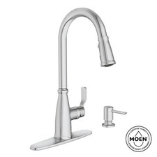 Moen Nolia Single Handle Pull Down Sprayer Kitchen Faucet Stainless 87071SRS NEW