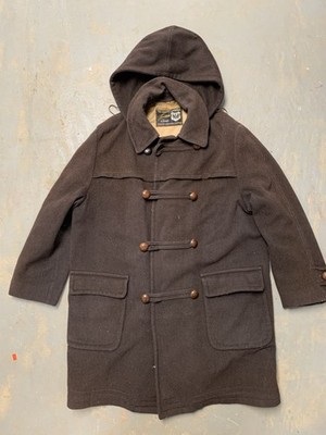 VINTAGE 1960s LODENFREY WOOL TOGGLE DUFFLE LODEN COAT REMOVABLE