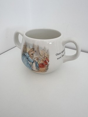 Vintage Wedgewood Beatrix Potter Tasse mit zwei Henkeln, Peter Rabbit, Kinderzimmer Deko