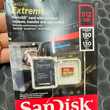 SanDisk Extreme 512GB microSDXC UHS-I U3 High Speed Card w/ Adapter BLT70