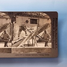 Peking Stereoview C1900 China Real Photo Timber Sawmill Hand Cut Plank