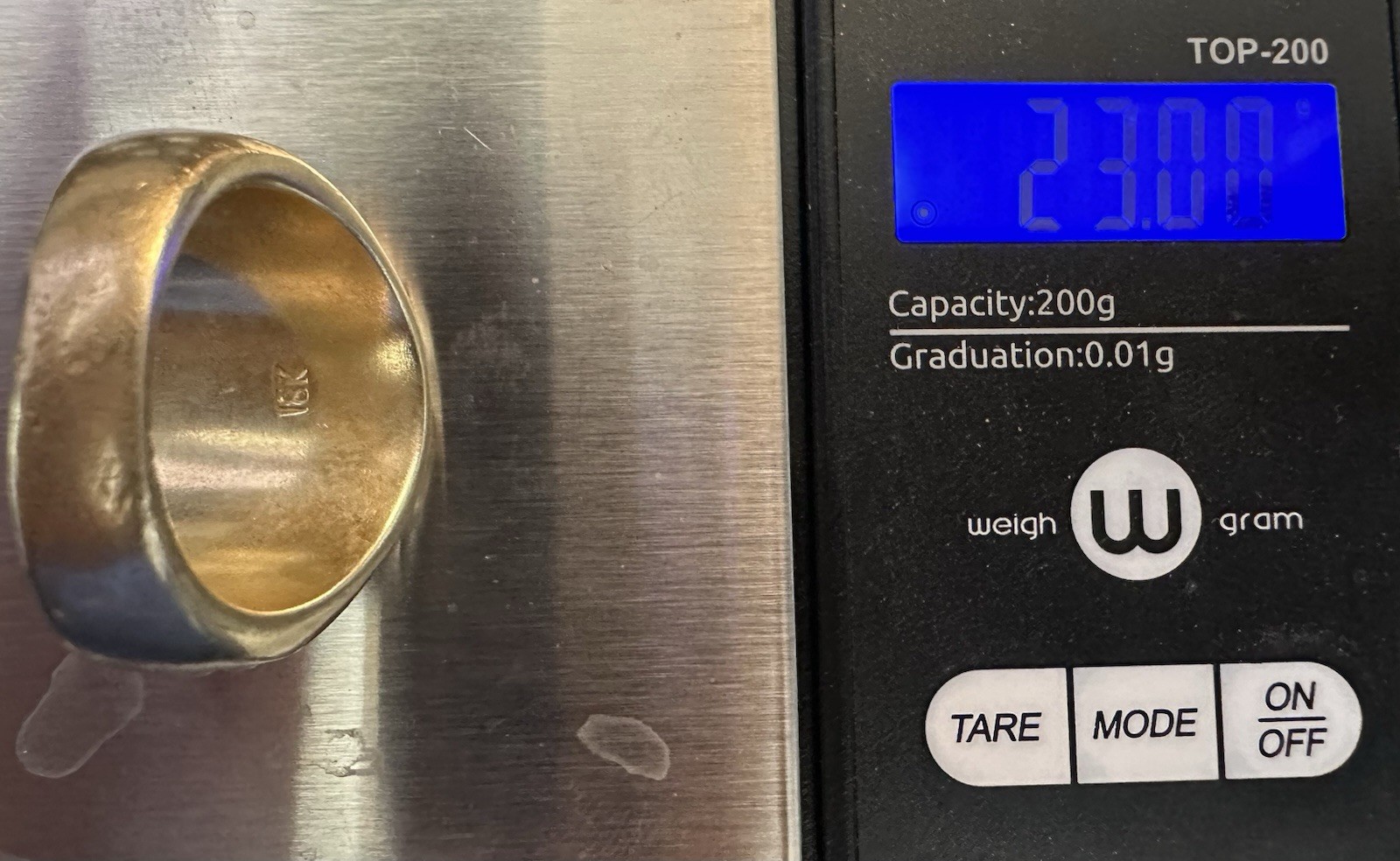 18k Solid Yellow Gold Ring - image 8