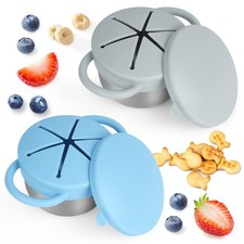 2 Pack Snack Cups for Toddlers Spill Proof - Detachable Stainless Steel Toddl...