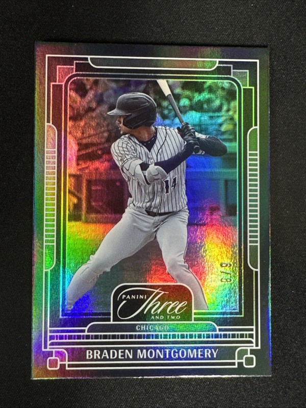 Braden Montgomery 2025 Panini Theee And Two Holo # /9 SSP White Sox