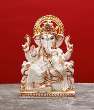 Statue du Seigneur Ganesh de 38,1 cm en marbre culturel – Idole majestueuse...