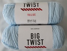 BIG TWIST Value Yarn Sky Blue Acrylic Yarn 380 Yards 6oz. #4 Worsted 2 Skeins