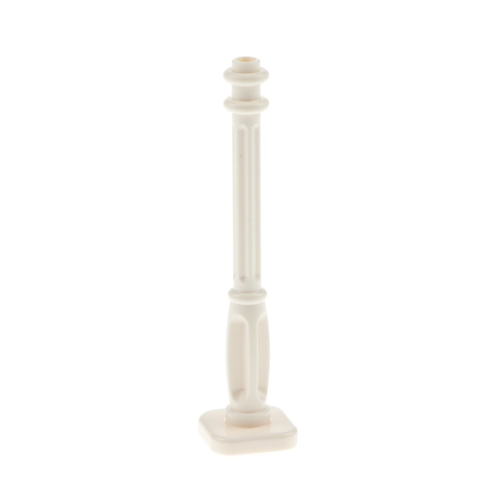 1x Lego Fabuland Lantern Mast 2x2x7 White 4 Base Grooves Lamp 6014274 11062