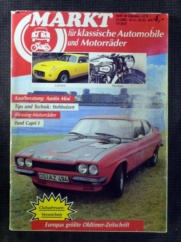 Oldtimer Markt - Oktober/1988 - Ford Capri I - Blessing-Motorräder
