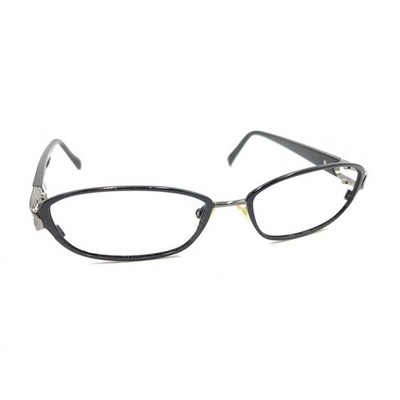 Jimmy Choo Polished Black Silver Metal Oval Eyeglasses Frames 135 Italy Designer