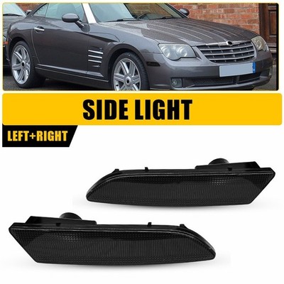 2X Smoke Len Side Marker Parking Light Housing for 2004-08 Chrysler Crossfire EH