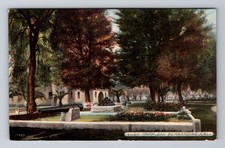 San Bernardino CA-California, Lugo Park Flower Beds and Paths Vintage Postcard