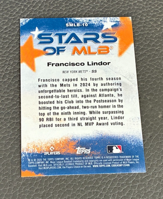 2026 Topps Series 1 Stars Of MLB #SMLB-10 Francisco Lindor | eBay