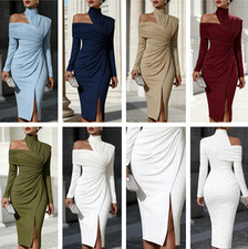2026 Women's Summer Temperament Casual Off Shoulder Slit Women's Dress++-++