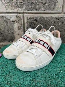 Baskets basses Gucci Ace Stripe cuir beige 8,5 US ou