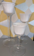 IKEA Set Of 3 Tealight Holders White Clear Stems