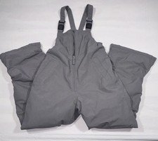 Lands' End Kids Snow Bib Pants Gray Size 10 Insulated Zip Pocket Bootcut