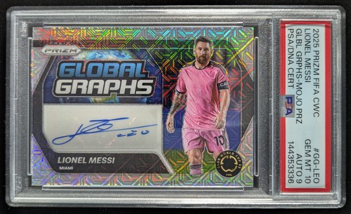 2025 Panini Prizm FIFA LIONEL MESSI 10/25 Auto Mojo Jersey Number #GG-LM PSA 10