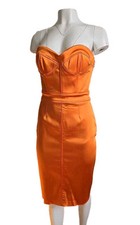 Dusk Collection Women's Dress Sheath Orange Sleeveless Size Medium 8 