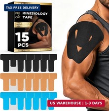 15 Pcs PreCut Kinesiology Tape for Shoulder, Shoulder Pain Relief Support