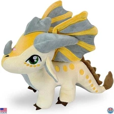 Adorable Wings Dragon Plush Toy - Cute Silver & Gold Stuffed Animal for Kids 3+