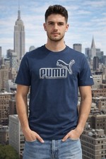 PUMA Men's T-Shirt Short Sleeve Crew Neck Size M Navy Blue New with Tags