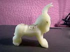 Vtg Fenton Hand Painted Custard Glass Donkey Signed Cathryn G. Daisies Ur Glows
