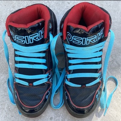 Osiris Nyc83 Size 8.5 Bronx Skater Scally Used Worn Black Turquoise Red Circuit
