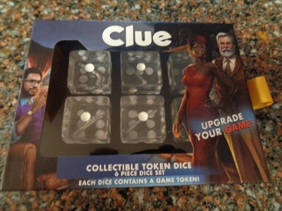 FanRoll Clue Token Dice Set of 6 Oversized 22mm Collectible Weapons Embedded New