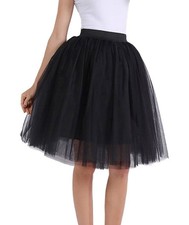 New Girls Black Knee Length Tulle Skirt / Large