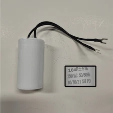 10UF 250VAC Wire Motor Run Capacitor 250V CBB60 10UF Round White 50/60HZ Cap US