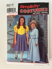 Simplicity 8515 Snow White Cinderella Princess Sewing Pattern Size 7-14 Girls