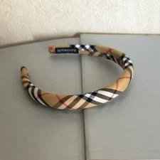 Beige Plaid Headband Hair Band Head Wrap Fashion Classic Tartan - NEW