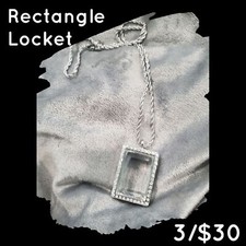 Rectangle Beveled Floating Locket w/Chain 3 Random Charms 3/ 30.