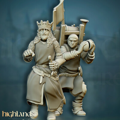 Sir Arthur King of Britons and Patsy, Wargames RPG Fantasy Medieval Miniature