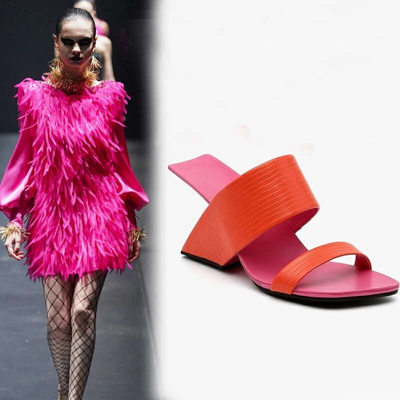 Женские босоножки Peep Toe Less на танкетке каблуке цвет с пряжкой без шнуровки для подиума - Изображение 4 из 4