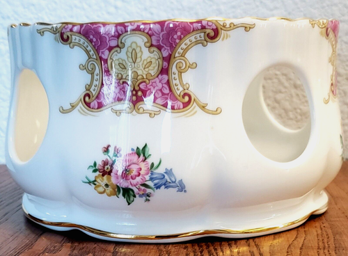 Royal Albert Bone China Lady Carlyle Tea Warmer 3” X 5 1/2” England Gold Verge