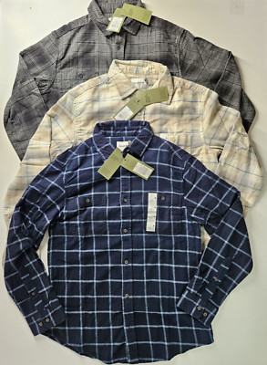 Goodfellow & Co Men Mid-Weight Flannel Long Sleeve Button-Down Shirt set of 3 M