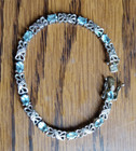 Topaz Tennis Braceletintage Sterling Silver &
