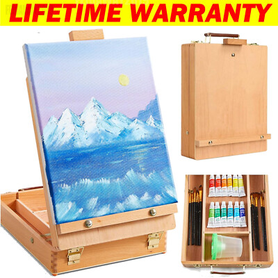 Wooden Table Box Easel Adjustable Folding Sketch Box Easels Painting ...