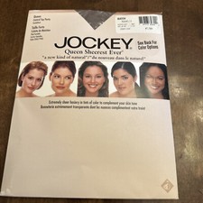New Vintage Jockey Sheerest Ever Queen Mushroom Control Top Pantyhose