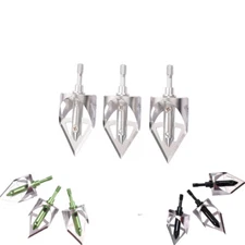 3X 360 Broadheads 100 Grain Crossbow Hunting Archery Bow Screw Arrows Points US