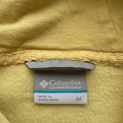 Columbia Sweatshirt Womens Medium Long Yellow Pullover Hoodie Pockets - Picture 3 of 11