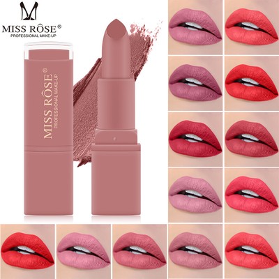 Miss Rose Matte Lipstick 12 Color Waterproof Lip Gloss Long Lasting Makeup Ebay