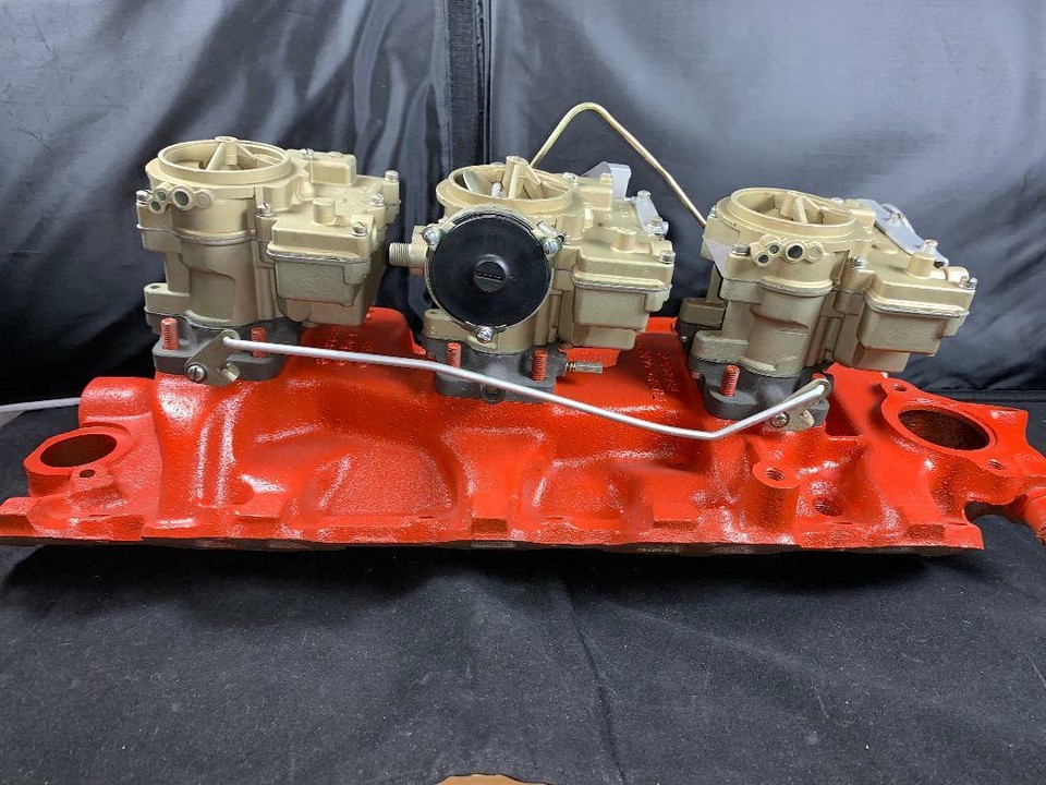 1959 CHEVY TRI POWER ROCHESTER CARBURETORS OE INTAKE #8749948 fits ...